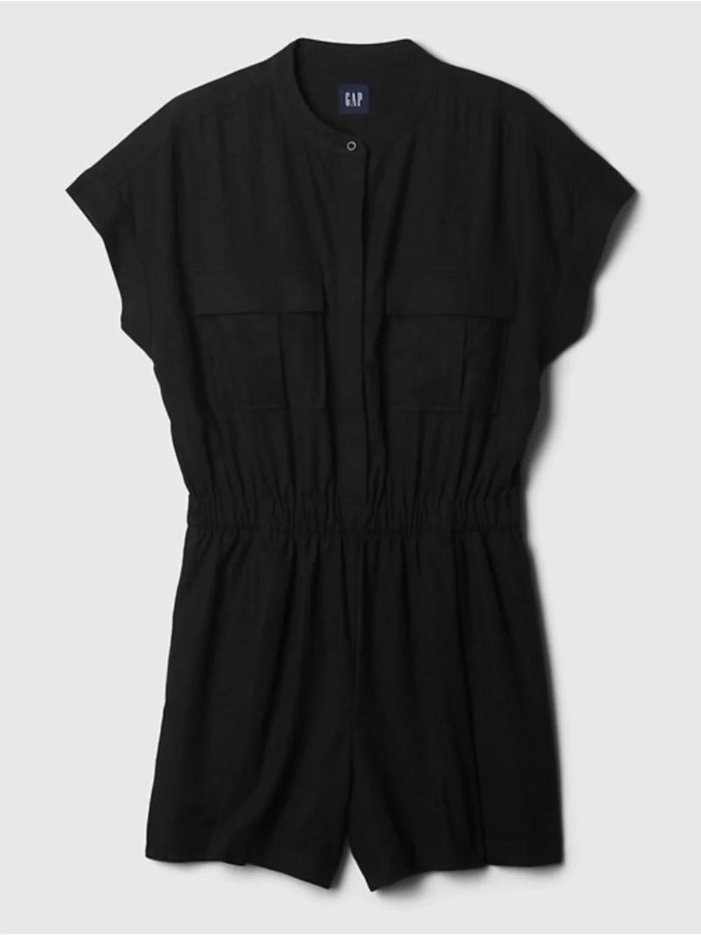 GAP Black Short-Sleeve Swim Cover-Up Romper - Picture 4 of 6